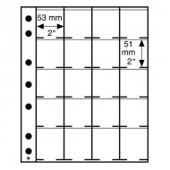 Grande plastic sheets for 20 coin frames, pack of 5