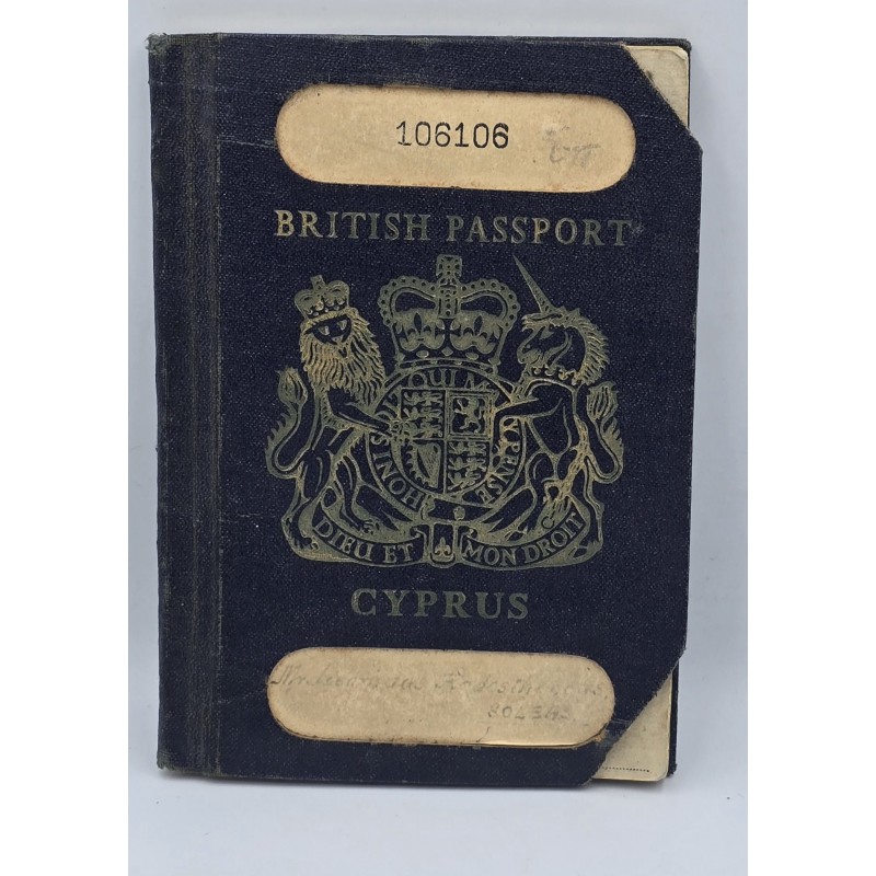 CYPRUS 1958 ISSUE BRITISH ADMINISTRATION PASSPORT CANCELLED ANTIQUES & OTHER COLLECTIBLES