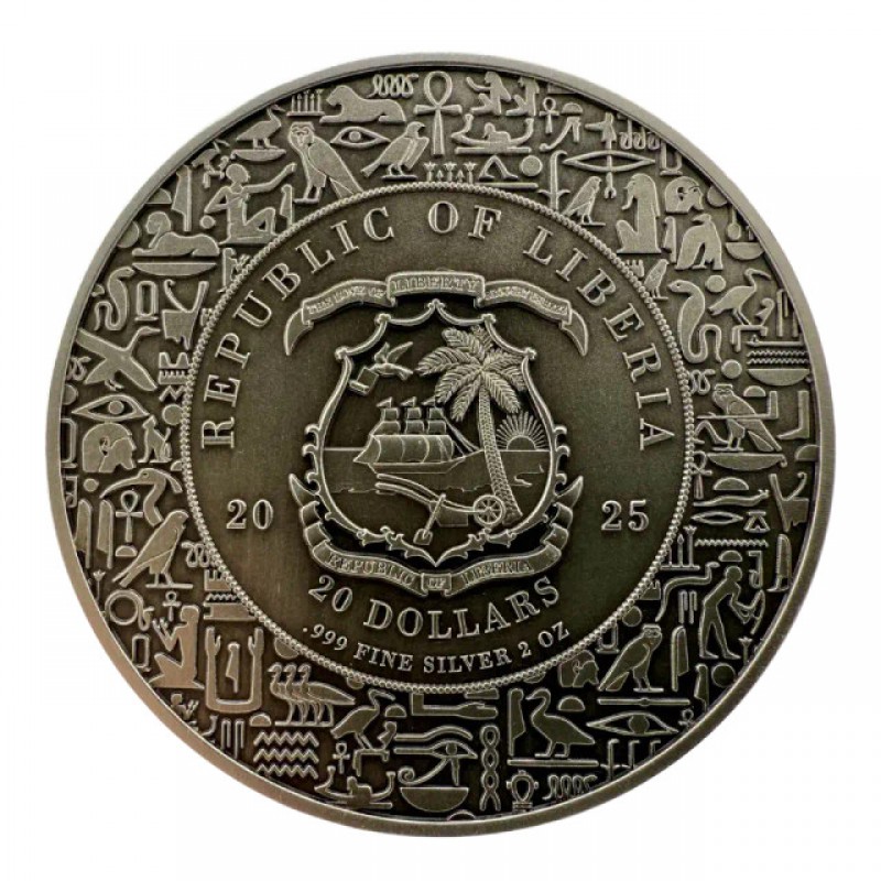 ANUBIS Egyptian Heritage 2 Oz Silver Coin Liberia 2025 GOLD AND SILVER BULLION