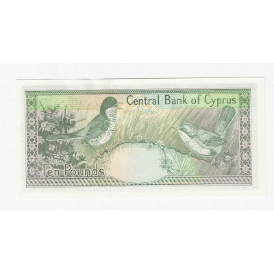 CYPRUS 10 Pounds banknote 1989 UNC p55a