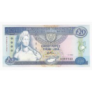 CYPRUS 20 POUNDS 1992 BANKNOTE GEM UNC p56a