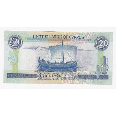 CYPRUS 20 POUNDS 1992 BANKNOTE GEM UNC p56a