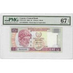 CYPRUS 5 POUNDS 2003 BANKNOTE PMG 67 p61b FANCY NUMBER WORLD BANKNOTES