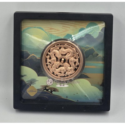 Samoa 2026 Chinese Ancient Bronze Mirror coin Warring States Four Tiger Pattern
