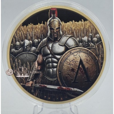 Historic Warriors Spartan Army 5 oz Colorized Copper 999 Coin