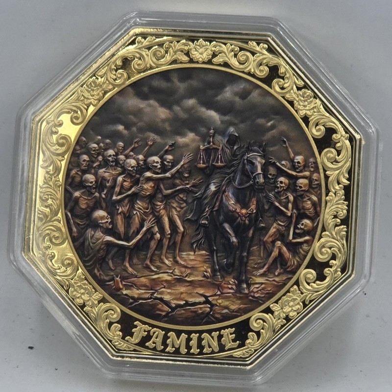 Four Horsemen of the Apocalypse Famine 24k Gold Gilded 5 oz Copper GOLD AND SILVER BULLION