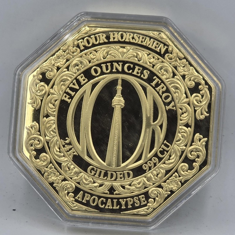 Four Horsemen of the Apocalypse Famine 24k Gold Gilded 5 oz Copper GOLD AND SILVER BULLION