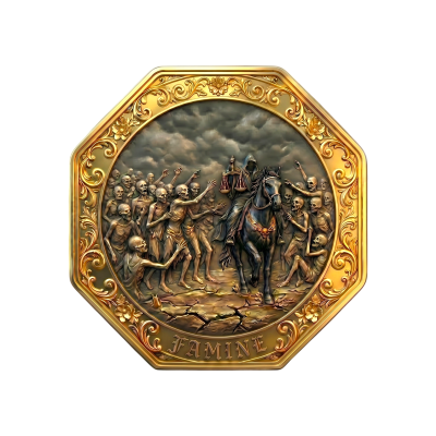 Four Horsemen of the Apocalypse Famine 24k Gold Gilded 5 oz Copper