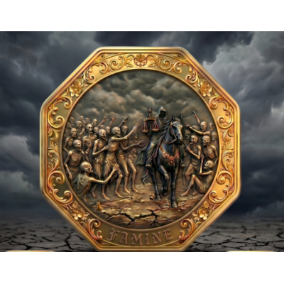 Four Horsemen of the Apocalypse Famine 24k Gold Gilded 5 oz Copper