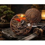 Ancient Warriors Samurai 5 oz Colorized Copper 999 Coin GOLD AND SILVER BULLION