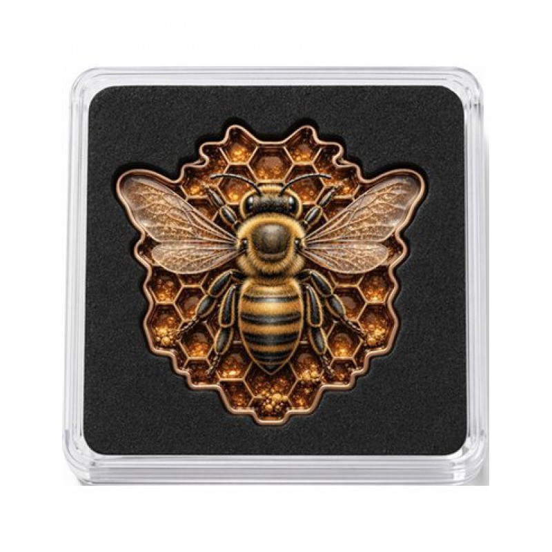 HONEY QUEEN BEE Shaped 1 Oz 999 Copper Medal 2026 GOLD AND SILVER BULLION