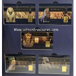 Egyptian Pharaohs collection 1/1000 Oz .999 Gold 5 coin cards in Album GOLD AND SILVER BULLION