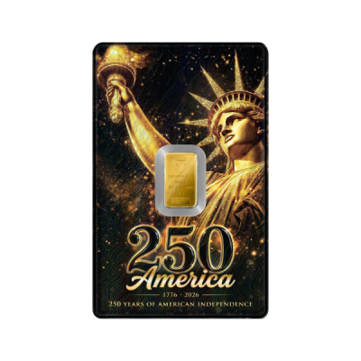 Germania Mint Pure Gold bar 999.9 1 gr American Independence