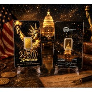 Germania Mint Pure Gold bar 999.9 1 gr American Independence