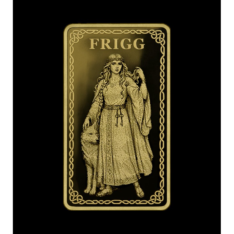 Gods of Germania Frigg 1/100 oz Pure Gold bar 999.9 sealed in Blister pack GOLD AND SILVER BULLION