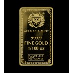 Gods of Germania Odin 1/100 oz Pure Gold bar 999.9 sealed in Blister pack GOLD AND SILVER BULLION