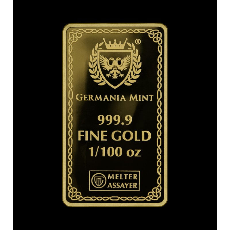 Gods of Germania Odin 1/100 oz Pure Gold bar 999.9 sealed in Blister pack GOLD AND SILVER BULLION
