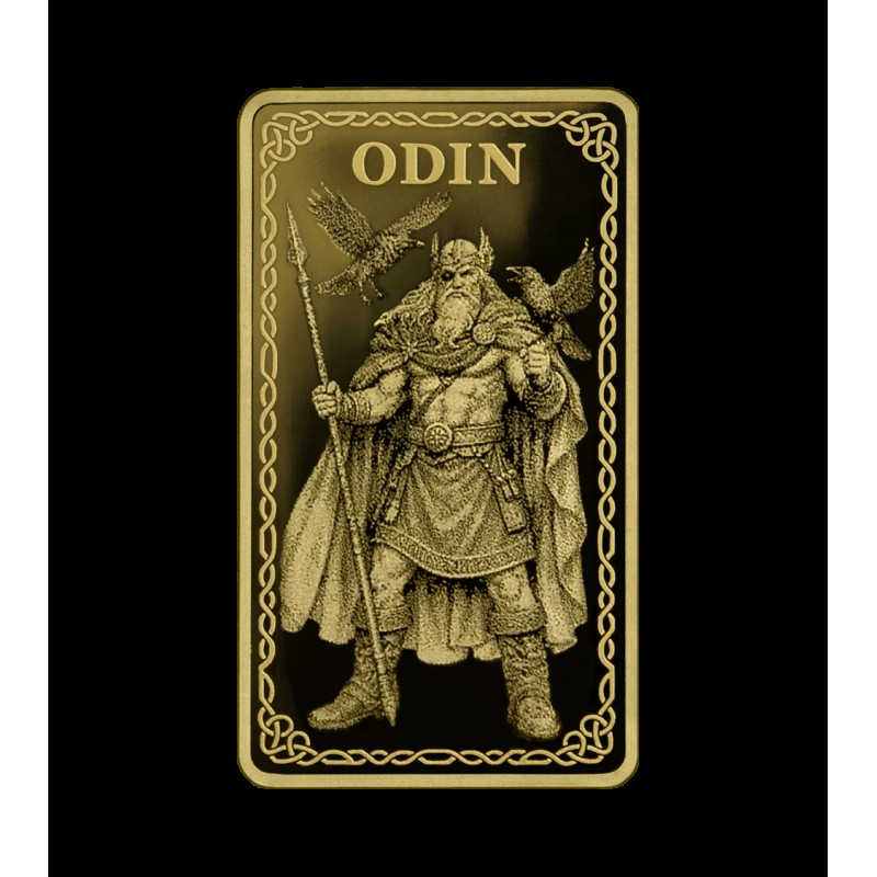 Gods of Germania Odin 1/100 oz Pure Gold bar 999.9 sealed in Blister pack GOLD AND SILVER BULLION