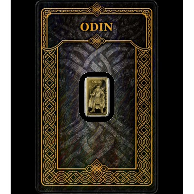 Gods of Germania Odin 1/100 oz Pure Gold bar 999.9 sealed in Blister pack