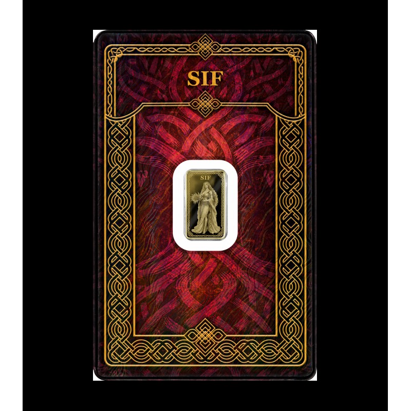 Gods of Germania Sif 1/100 oz Pure Gold bar 999.9 GOLD AND SILVER BULLION