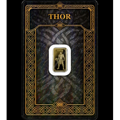 Gods of Germania Thor 1/100 oz Pure Gold bar 999.9