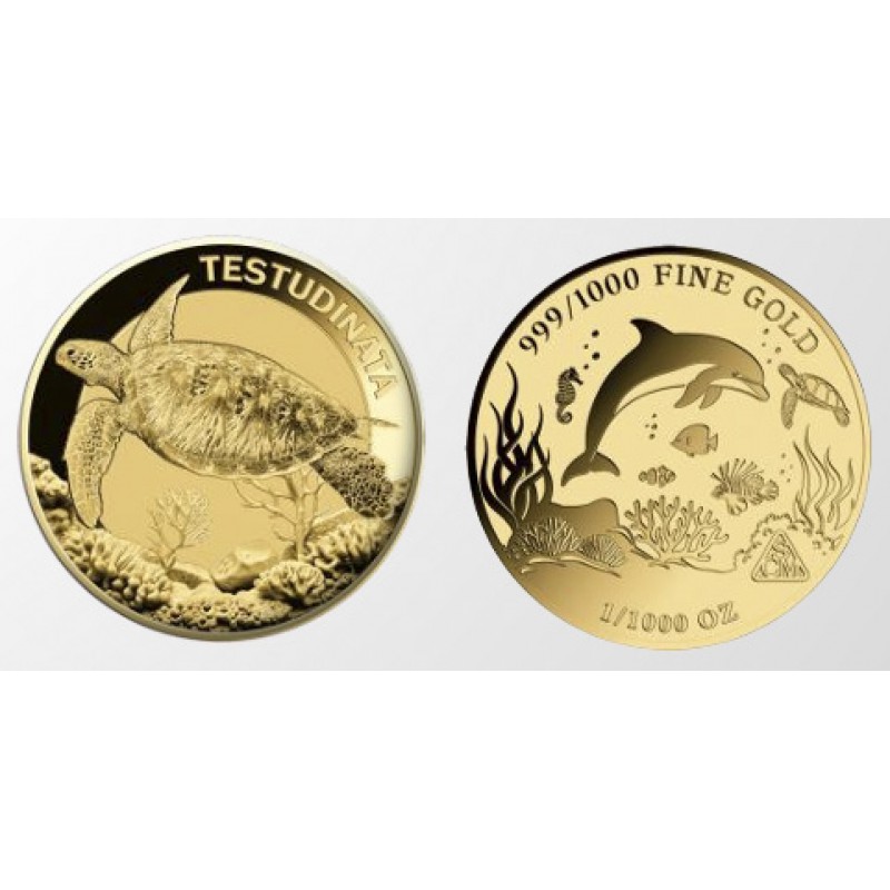 Sea Turtle 1/1000 Oz Gold coin medal 999 GOLD AND SILVER BULLION