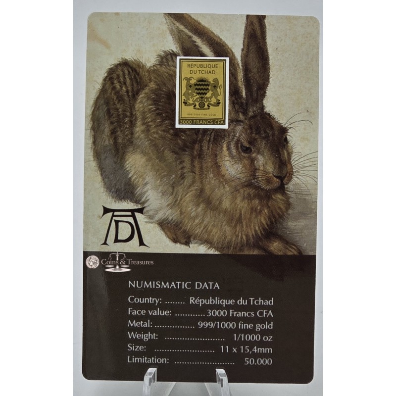 Hare Albrecht Durer 1/1000 Oz Gold 999 Coin  GOLD AND SILVER BULLION