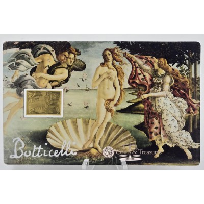 BIRTH OF VENUS Botticelli 1/1000 Oz .999 Gold in Coin card 2023
