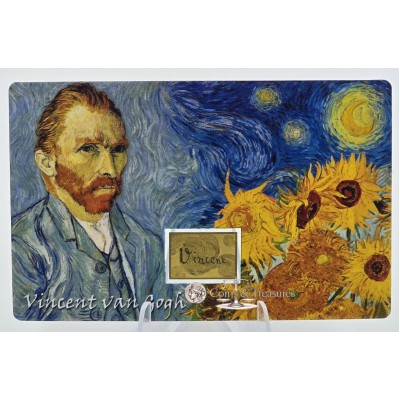 Vincent Van Gogh Collage 1/1000 Oz 999 Gold in Coin card