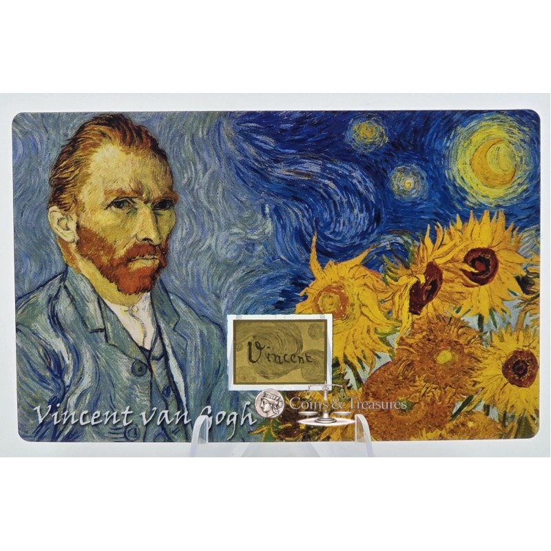 Vincent Van Gogh Collage 1/1000 Oz 999 Gold in Coin card GOLD AND SILVER BULLION