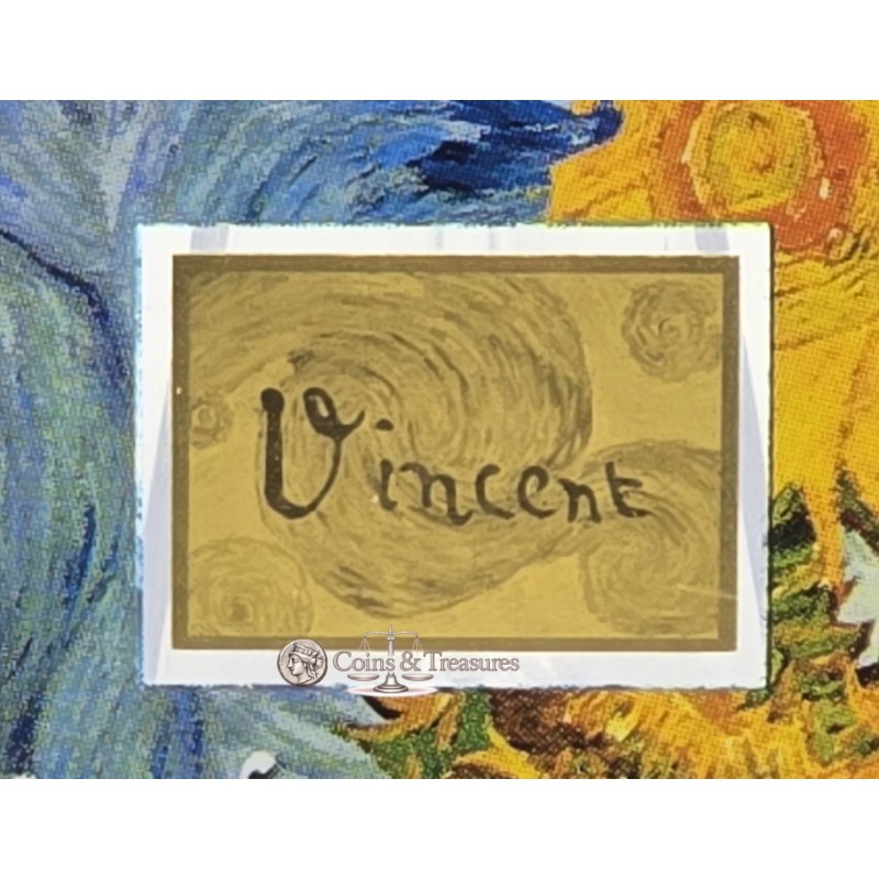 Vincent Van Gogh Collage 1/1000 Oz 999 Gold in Coin card GOLD AND SILVER BULLION