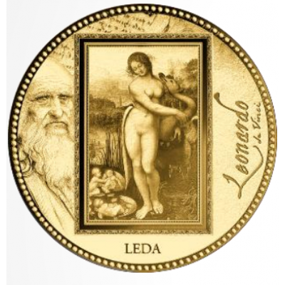Da Vinci Leda and the Swan 1/200 Oz Gold .999 coin