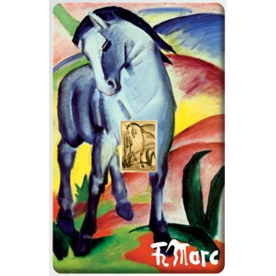 Franz Marc Blue Horse 1/1000 Oz Gold Coin 3000 Francs Chad 2024