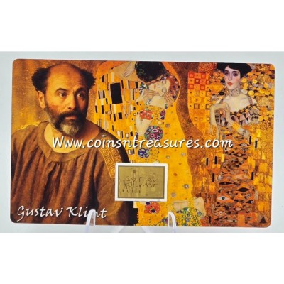Gustav Klimt Collage 1/1000 Oz .999 Gold in Coin card