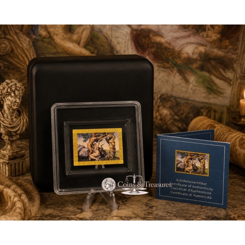 Michelangelo The fall of man 1/200 Oz Gold .999 coin Tokelau 2 dollars GOLD AND SILVER BULLION