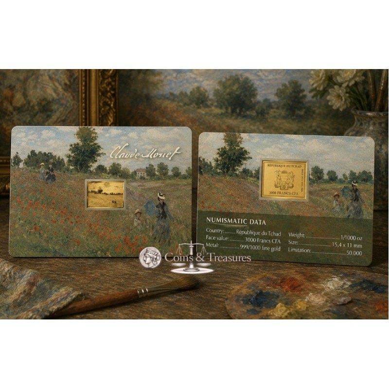Monet the Poppy Field near Argenteuil 1/1000 Oz Gold Coin GOLD AND SILVER BULLION