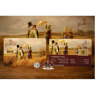 Carl Spitzweg Sunday Rest 1/1000 Oz Gold Coin Chad