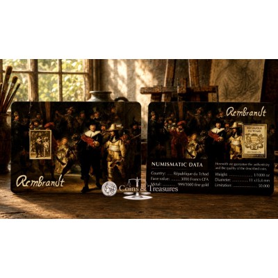 Nightwatch By Rembrandt 1/1000 Oz 999 Gold Coin Bar