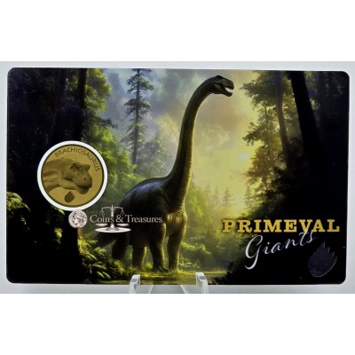 Brachiosaurus Dinosaur Primeval Giants 1/1000 Oz Gold Coin