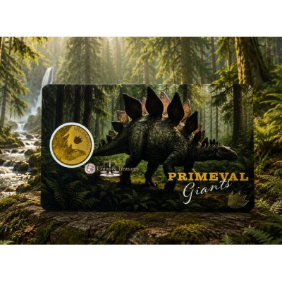 Stegosaurus Dinosaur Primeval Giants 1/1000 Oz Gold Coin