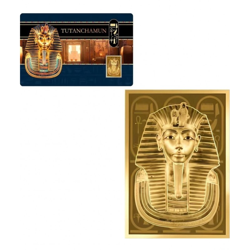 TUTANCHAMUN 1/1000 Oz .999 Gold in Coin card GOLD AND SILVER BULLION