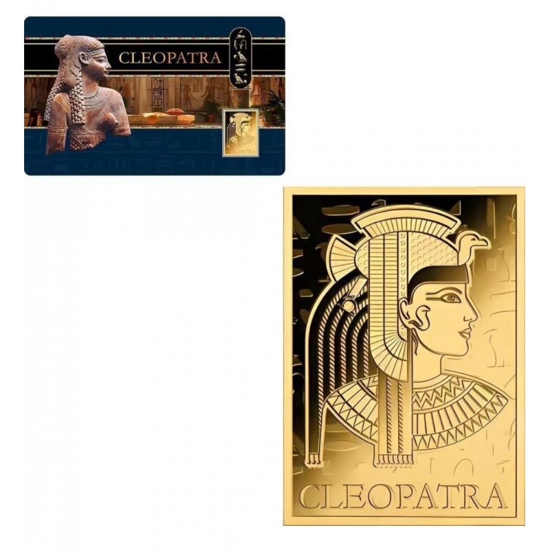 CLEOPATRA 1/1000 Oz .999 Gold in Coin card 3000 Francs Chad 2024 GOLD AND SILVER BULLION
