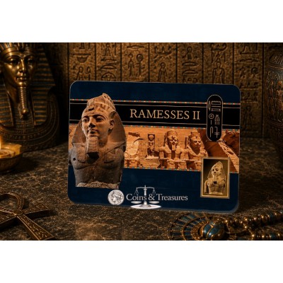 Ramesses II 1/1000 Oz .999 Gold in Coin card 3000 Francs Chad