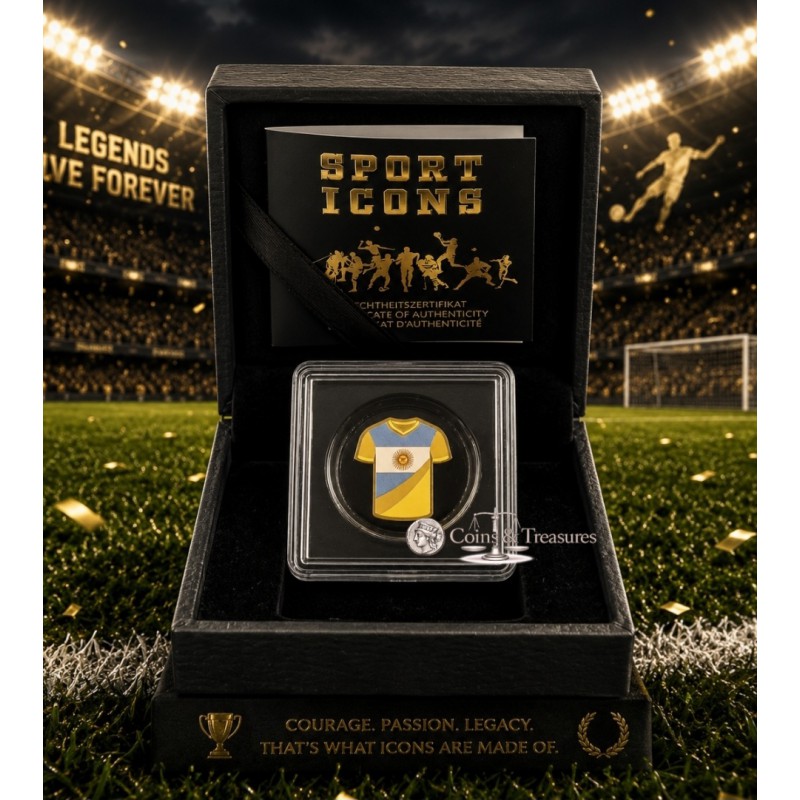 Argentina Golden Football Jersey 1/1000 Oz Gold Coin GOLD AND SILVER BULLION
