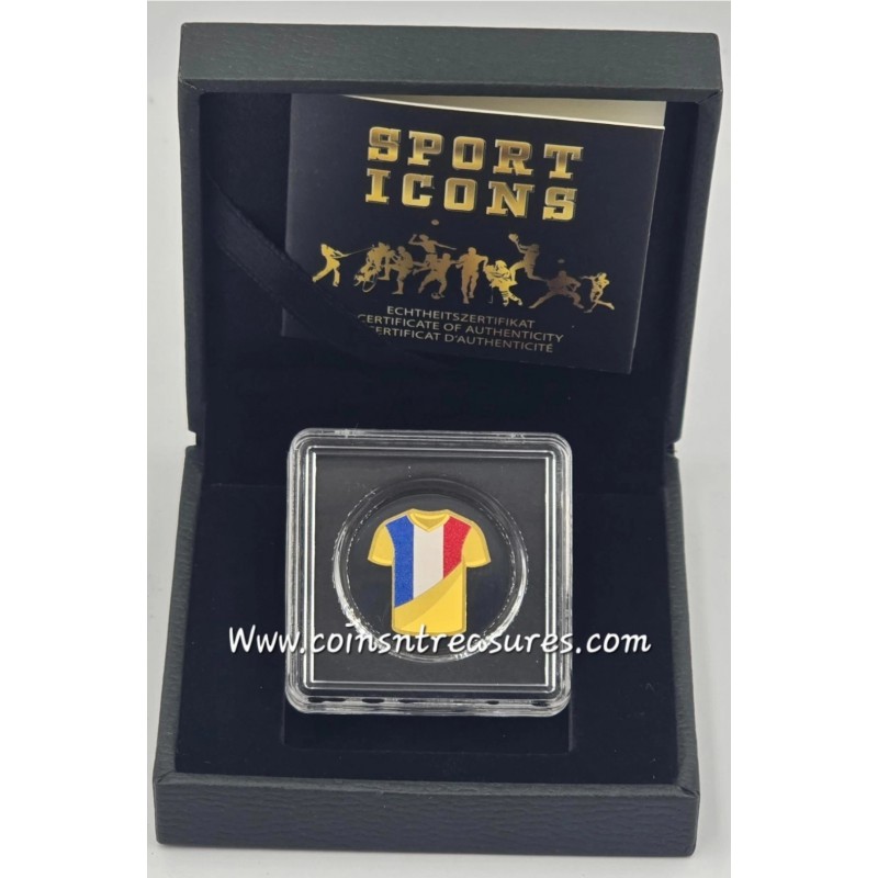 France Golden Football Jersey 1/1000 Oz Gold Coin GOLD AND SILVER BULLION