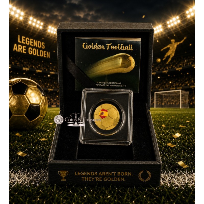 Spain Golden Football 1/1000 Oz Gold Coin GOLD AND SILVER BULLION