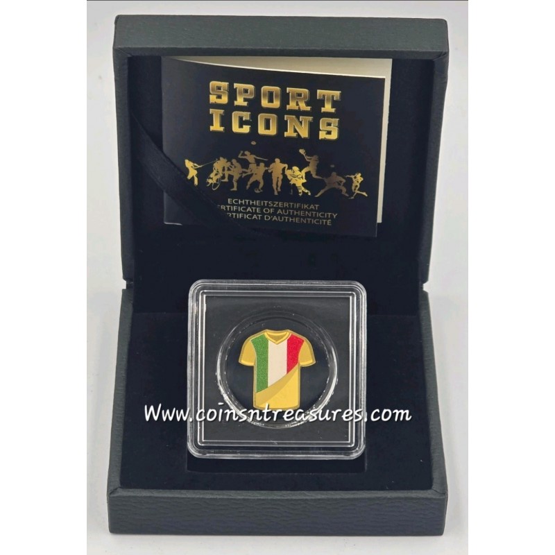 Italy Golden Football Jersey 1/1000 Oz Gold Coin GOLD AND SILVER BULLION
