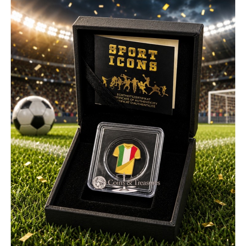 Italy Golden Football Jersey 1/1000 Oz Gold Coin GOLD AND SILVER BULLION