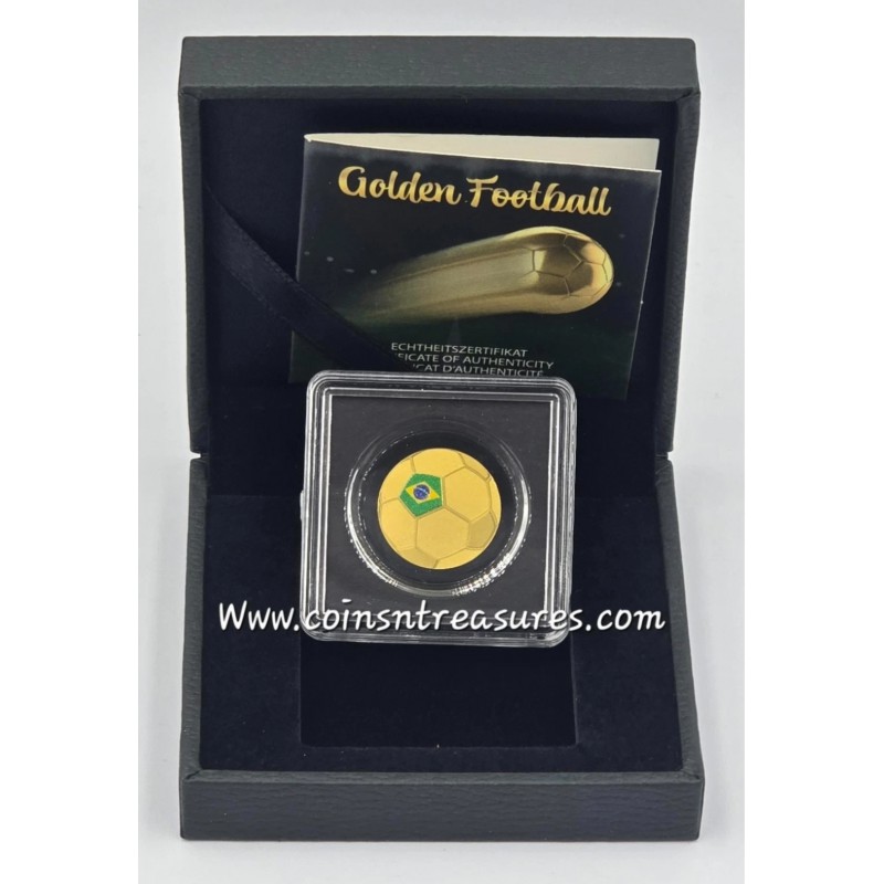 Brazil Golden Football 1/1000 Oz Gold Coin GOLD AND SILVER BULLION