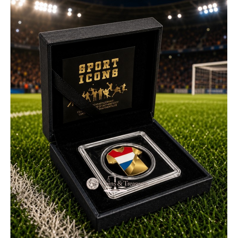 Netherlands Golden Football Jersey 1/1000 Oz Gold Coin GOLD AND SILVER BULLION